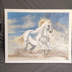 White Horse Canvas Art